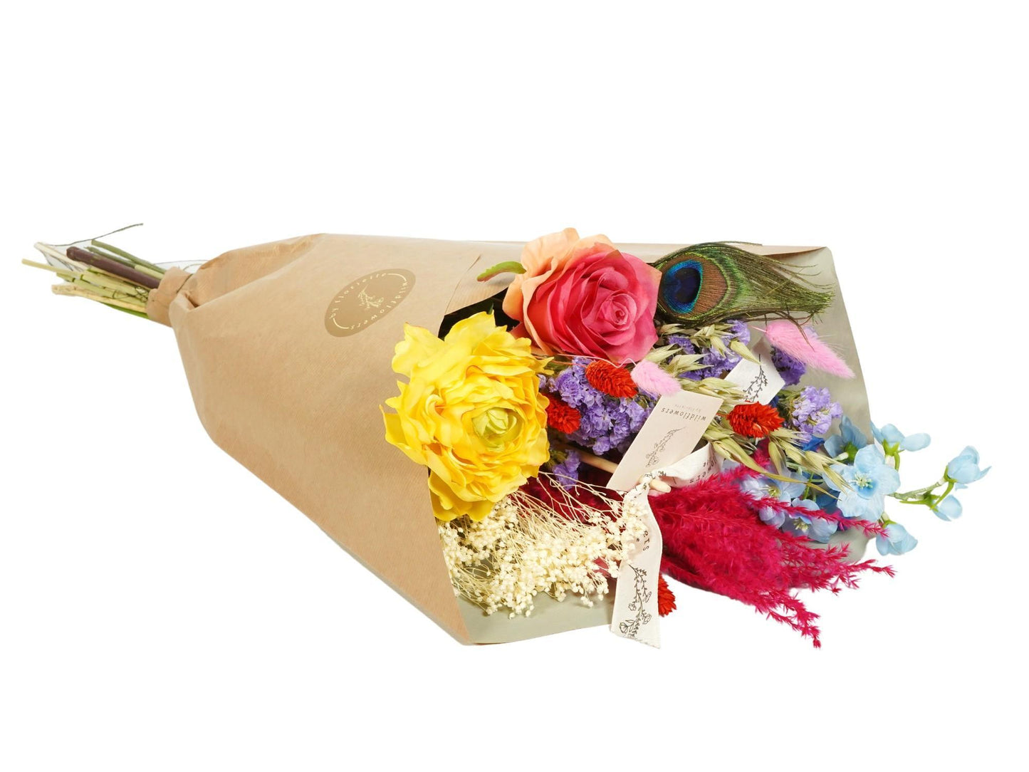 4x Getrocknete Blumen & Seide - Dried & Silk - Summer Party - ↨55cm