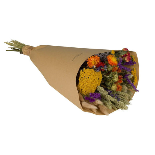 8x Getrocknete Blumen - Feldstrauß groß - Orange - ↨60cm