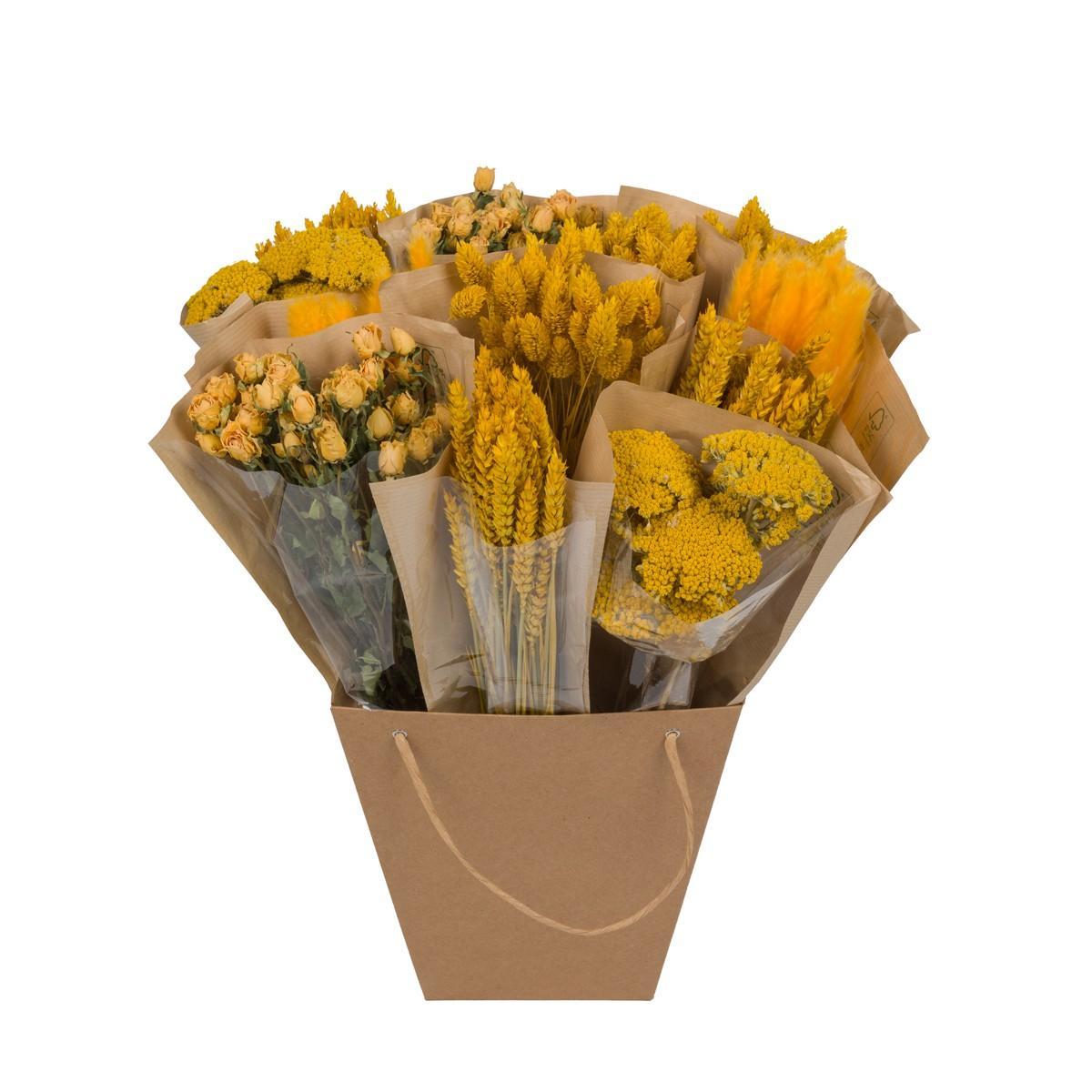 Getrocknete Blumen - getrocknet Mono Mix - gelb - ↨50cm