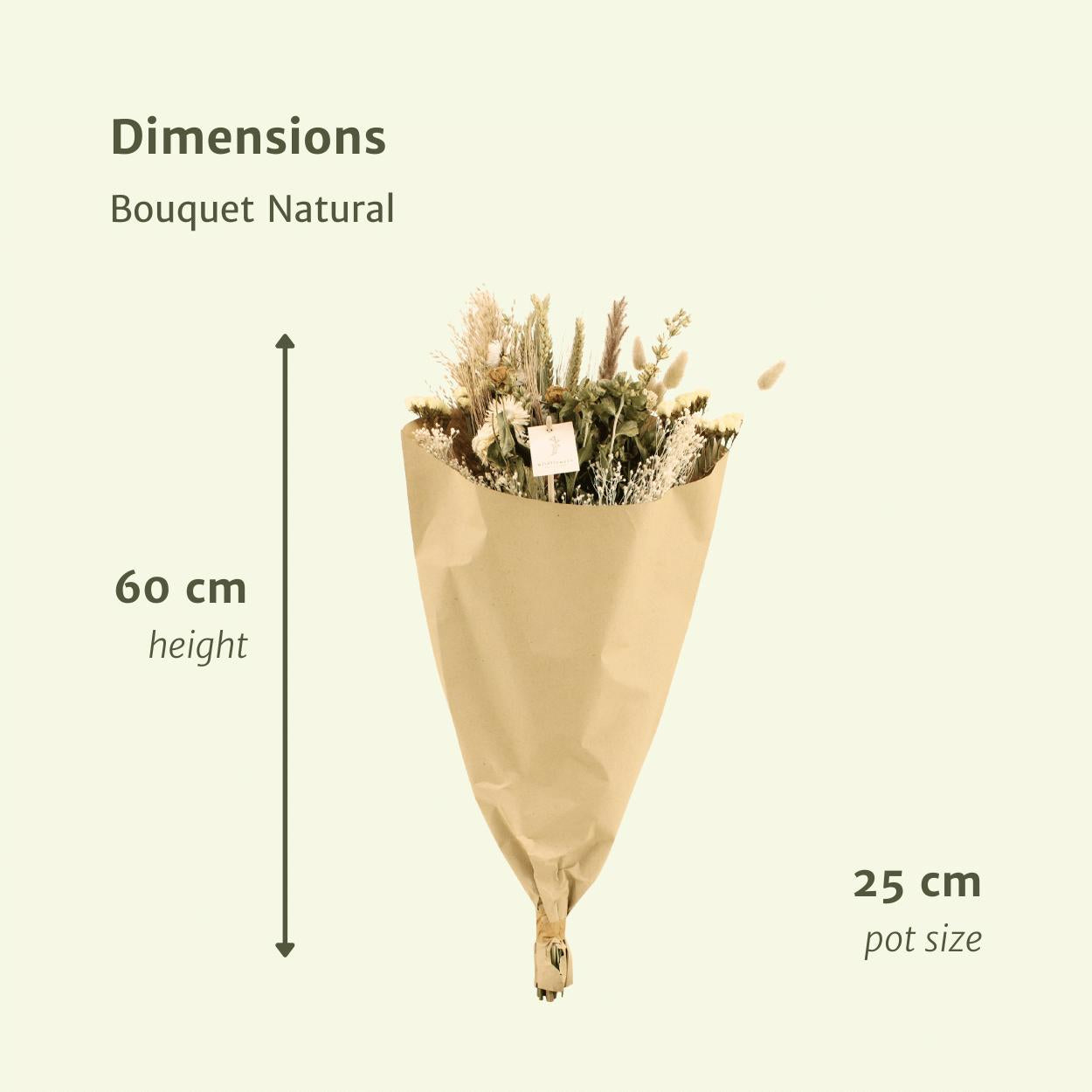 Feld Blumenstrauß Natur - Trockenblumenstrauß - Ø25cm - ↨60cm