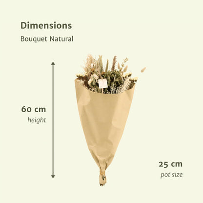 Feld Blumenstrauß Natur - Trockenblumenstrauß - Ø25cm - ↨60cm